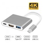 TYPE-C TO HDMI, USB3.0 ,  TYPE-C HUB adapter გადამყვანი