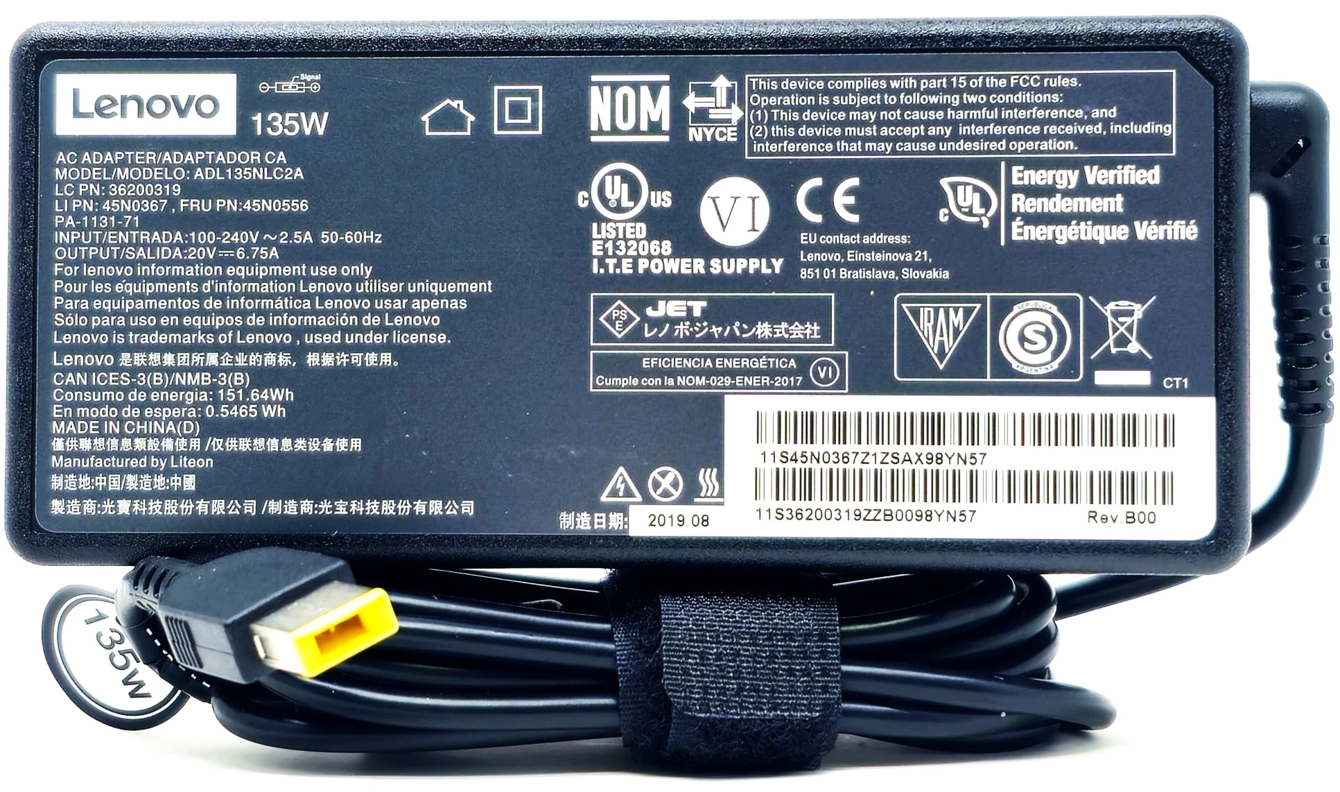 Lenovo usb 135W charger Lenovo Square Tip Charger 135W ADL135NLC3A-135w