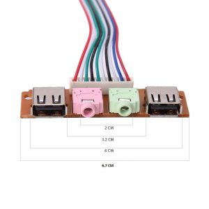 Computer Case Front Panel mounted cable USB/audio interface