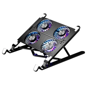 Laptop stand with 4 fan notebook folding radiator Laptop cooling pad ნოუთბუქის ქულერი