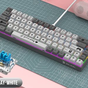 Bajeal mechanical keyboard BJ68 Gray/White 68 key Blue Switch