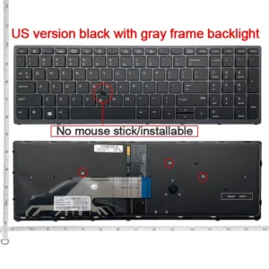 HP ZBOOK 15 G3/15 G4 ZBOOK 17 G3/17 G4 keyboard Grey with backlight