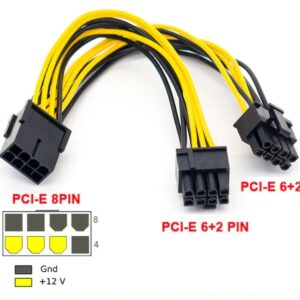 PCI Express 8-pin to 8-pin dual (6+2 pin) GPU Video Card Power Adapter Cable