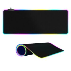 Black RGB Mouse Pad Large mouse pad LED Mouse Mat 1000mm/500mm/4mm