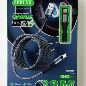 დამტენი კაბელი – GERLAX Charging&Data Cable 2M Lightning GD-52L