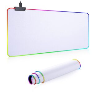 White RGB Mouse Pad Large mouse pad LED Mouse Mat 900mm/400mm/3mm