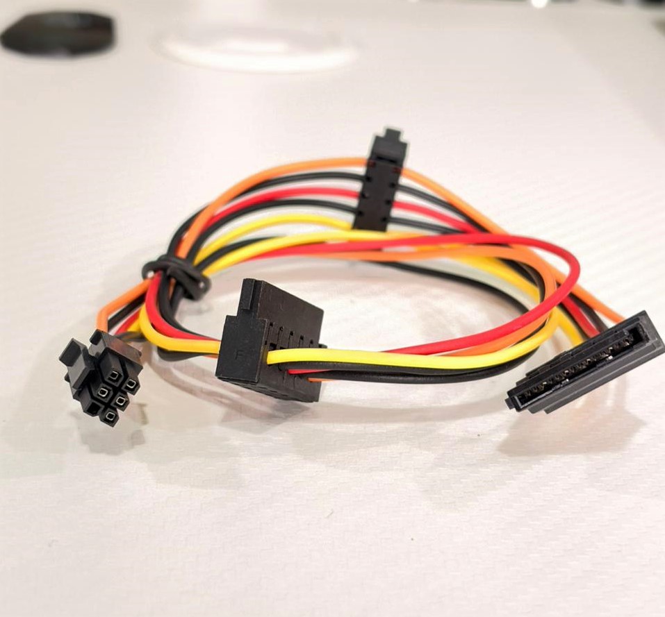 Dell ECT1250/3030/3050 motherboard mini 6pin to 3 sata cable for modular power supply
